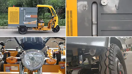 Small Road Pressure Washer Tricycle Vehicle configuration