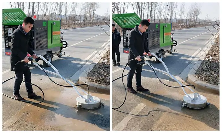 electric three-wheel high-pressure cleaning vehicle Disc brush wash