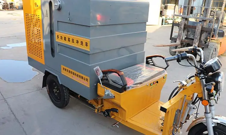Function Introduction of Electric Road High Pressure Washer Tricycle