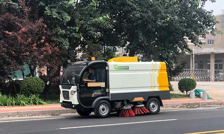 Washing and sweeping road work
