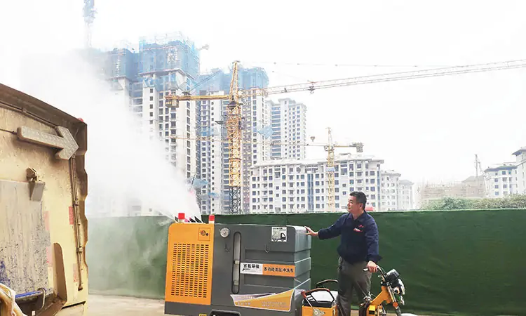The spray dust reduction effect of Baiyi Evergreen high pressure washing vehicle