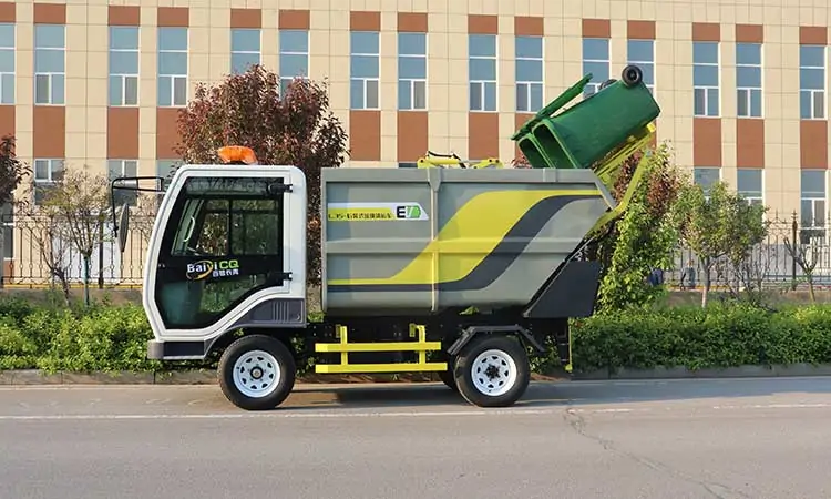 Small electric garbage removal truck