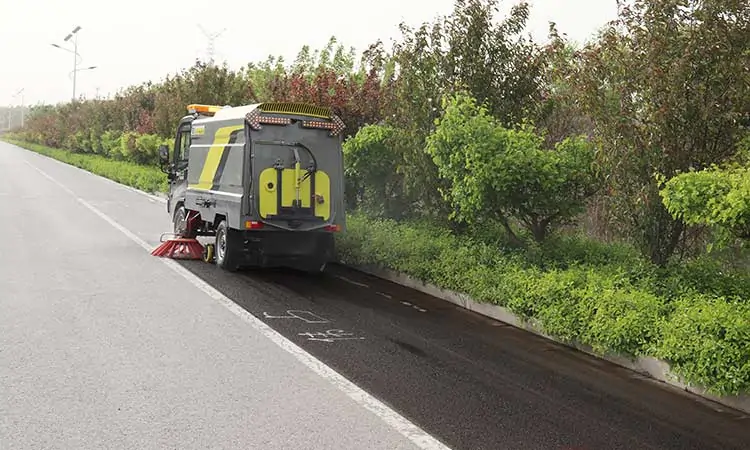 Electric sweeper to clear auxiliary roads