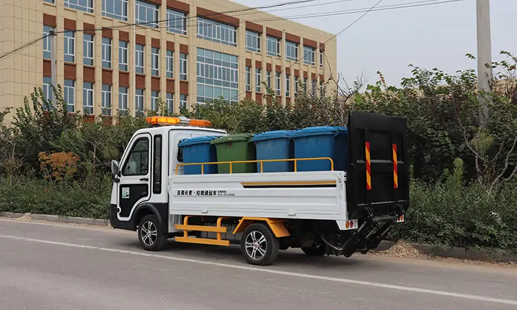 Electric eight-bucket garbage removal truck