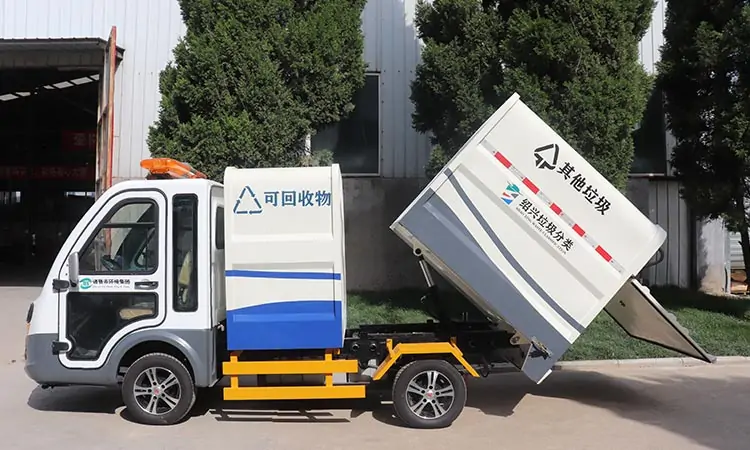 Electric sanitation four-wheel garbage truck