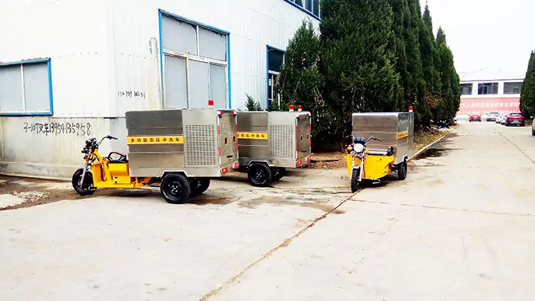 Sanitation stainless steel body high pressure cleaning vehicle