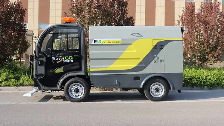 Electric small high pressure road washing vehicle