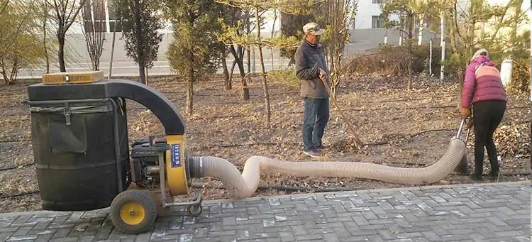 Hand Push Leaf Collector-Long Tube Suction Leaf Operation