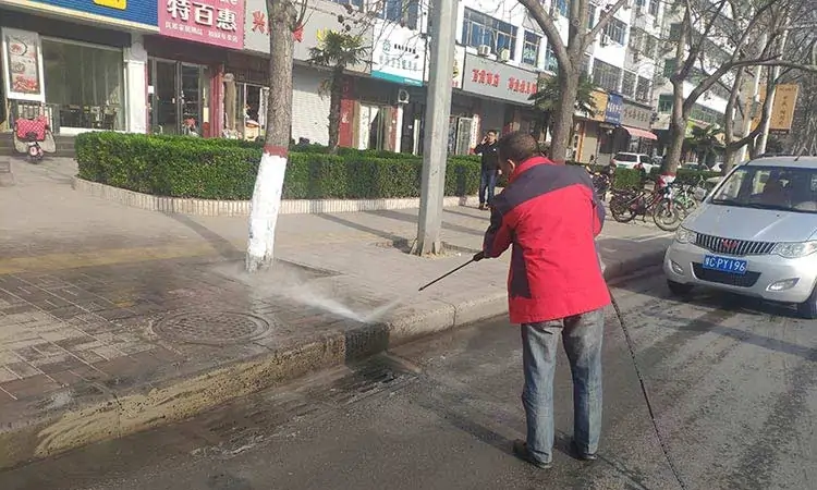 Small street high temperature and pressure cleaner washer vehicle