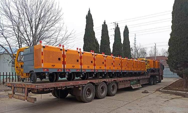 Multifunctional high pressure cleaning vehicle loading and departure