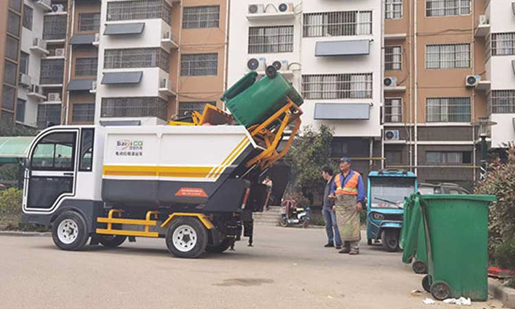Pure electric mini garbage truck Liaocheng Sanitation delivery training site