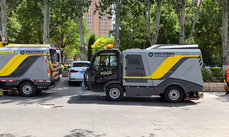  electric road sweeper and the pure electric deep street washing truck