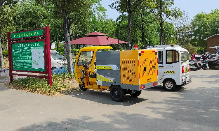 Electric Road Washing Machine Service In A Scenic Park