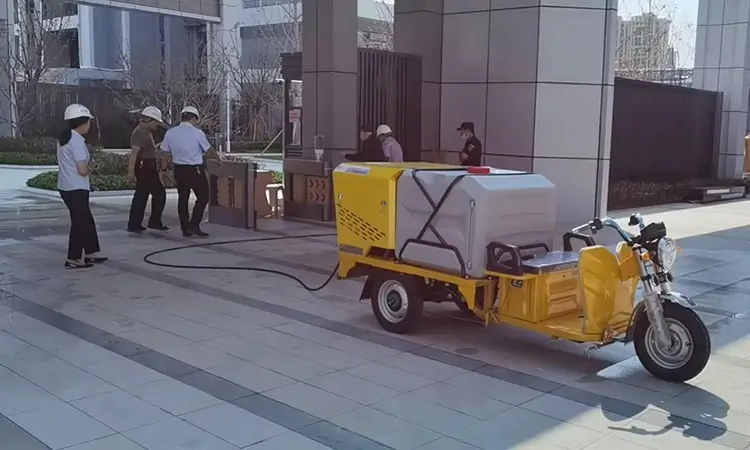 A Small Street Washer Sent To A Property Began To Work