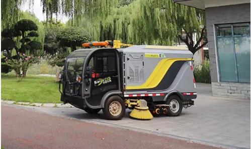 Small Electric Street Sweeper Combined Operation Effect