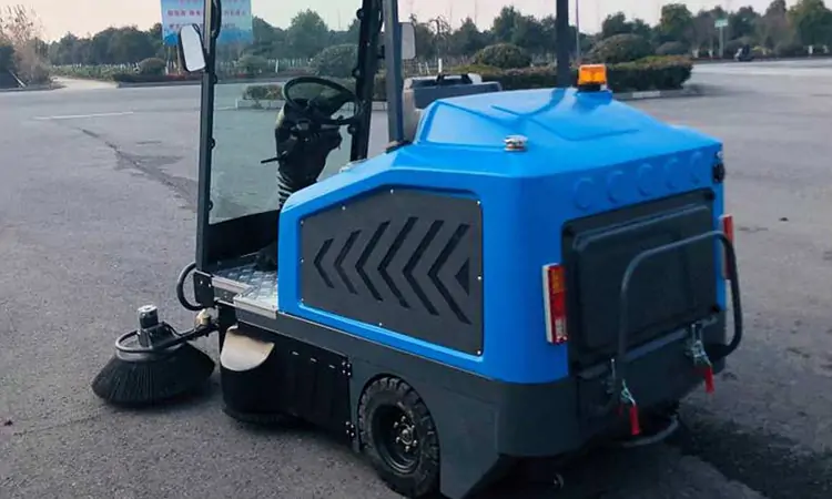 small electric ride-on sweeper