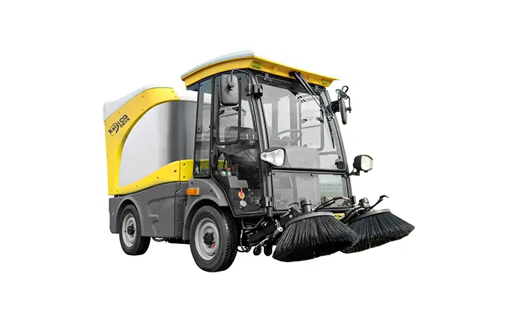 Four Types of Electric Road Sweeper in the Factory in the Park