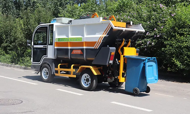 Pure Electric Bucket Garbage Truck Loading and Unloading Garbage Can