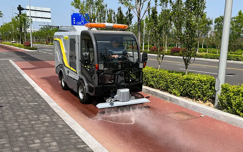 Electric deep clean road sweeper