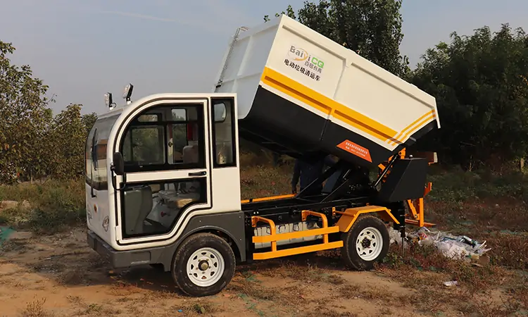Electric Rear Loader Mini Garbage Truck Collecting Dump Truck