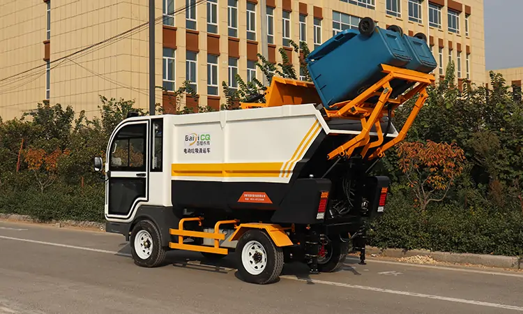 Electric Rear Loader Mini Garbage Truck Collecting Dump Truck