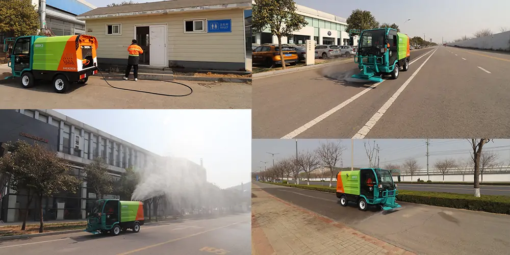 Four-Wheel Street Washer Vehicle to Help Sanitation Environment Construction