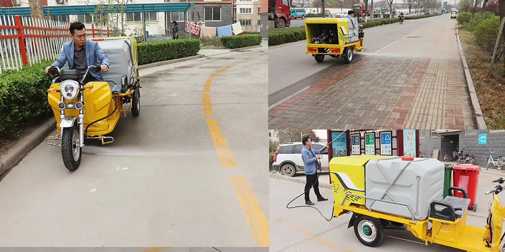 Pure electric high pressure street washer, hand-held spray gun is more useful!