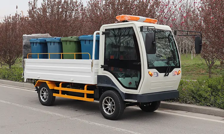 Small electric eight-barrel garbage removal vehicle