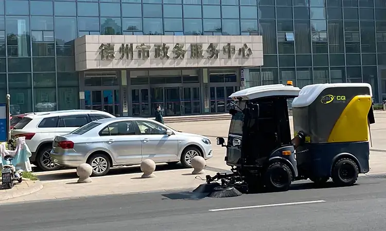 BY-JS1450 Small Road Sweeper Enter at Dezhou Government Service Center