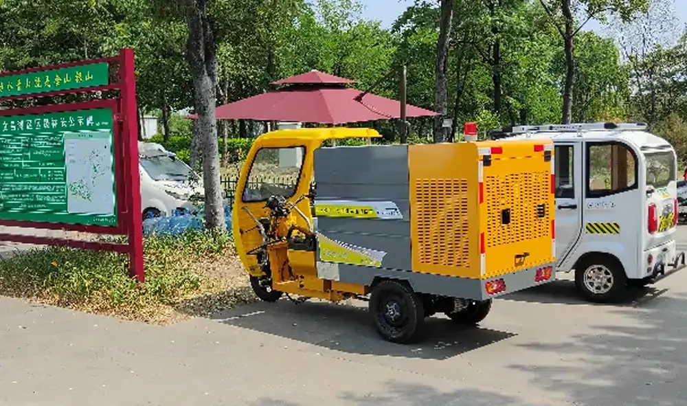 Electric Road Washing Machine Service In A Scenic Park