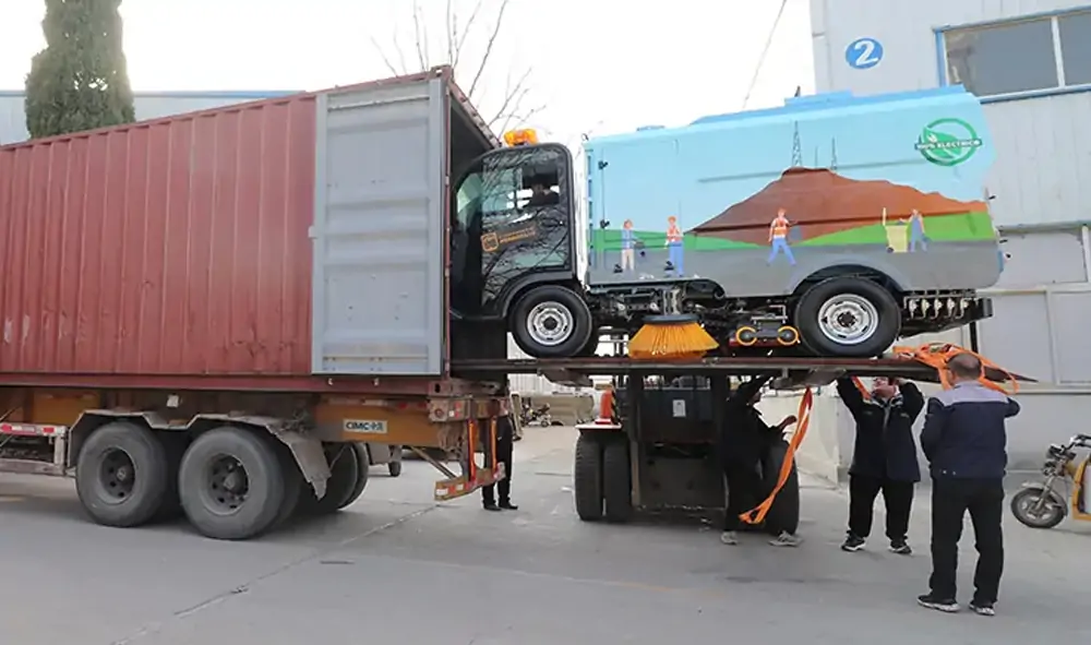 Electric Road Sweepers Were Sent Overseas