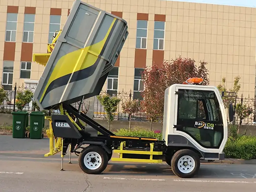 Small Electric Garbage Truck, Four Wheel Electric Garbage Truck, Small Trash Vehicle